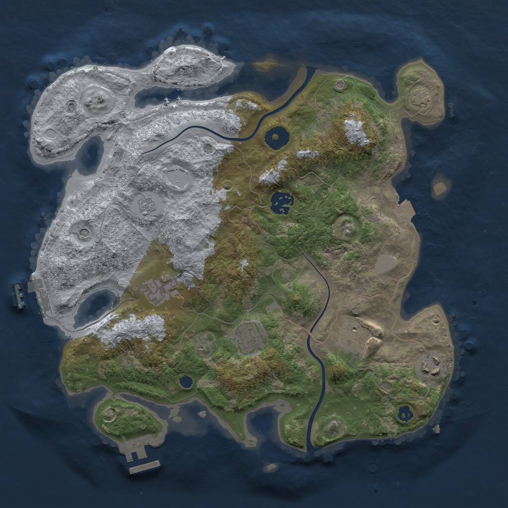 Rust Map: Procedural Map, Size: 3300, Seed: 1794936706, 11 Monuments