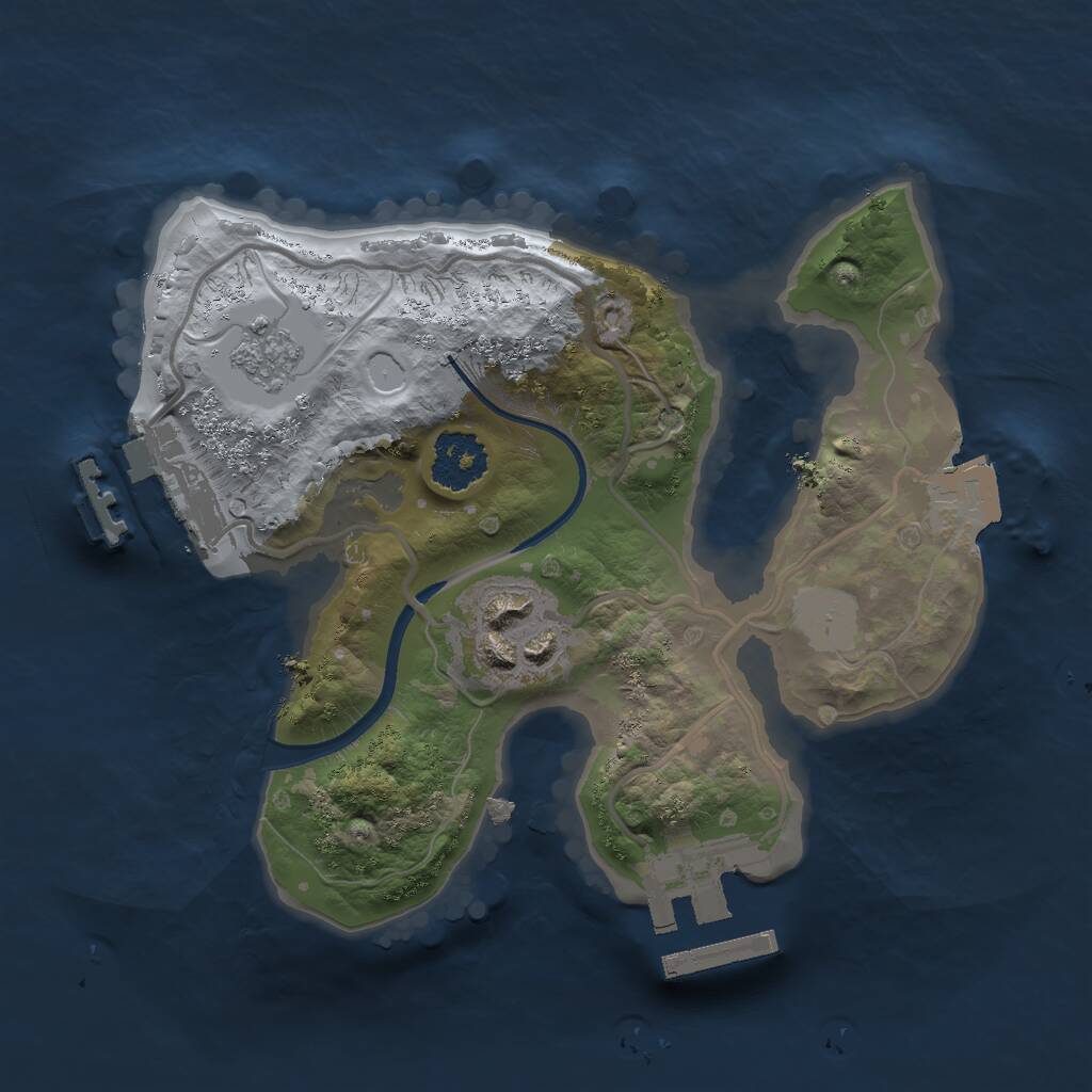 Rust Map: Procedural Map, Size: 1900, Seed: 309280233, 5 Monuments