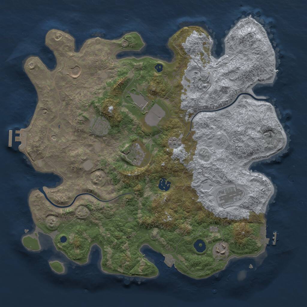 Rust Map: Procedural Map, Size: 3750, Seed: 1273833930, 15 Monuments