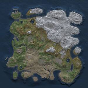 Thumbnail Rust Map: Procedural Map, Size: 3500, Seed: 80727613, 14 Monuments