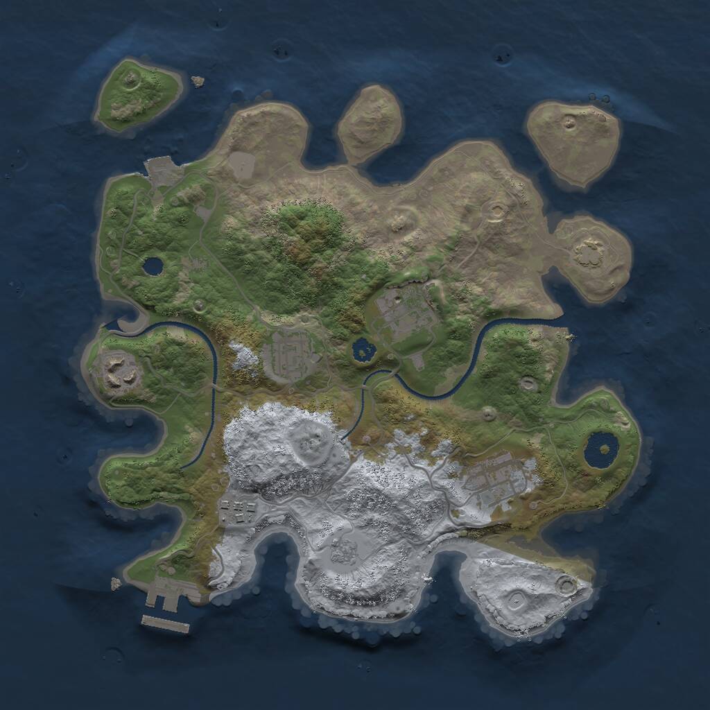 Rust Map: Procedural Map, Size: 3000, Seed: 1735590399, 9 Monuments