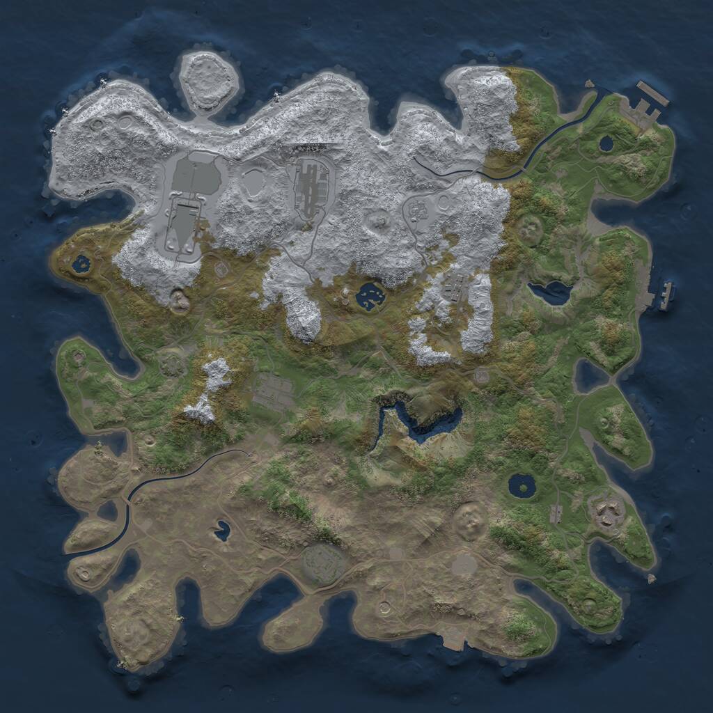 Rust Map: Procedural Map, Size: 4000, Seed: 81385901, 13 Monuments