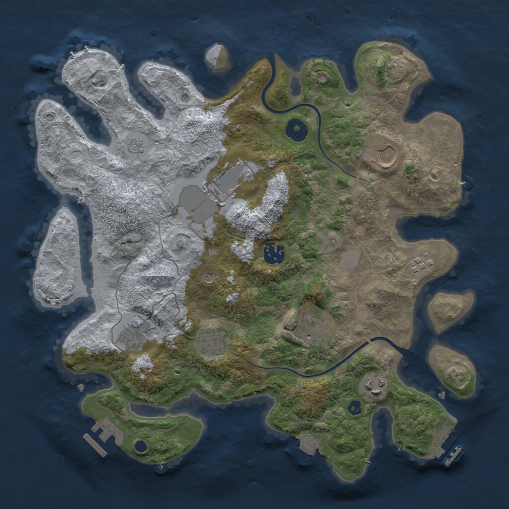 Rust Map: Procedural Map, Size: 3500, Seed: 20241205, 14 Monuments