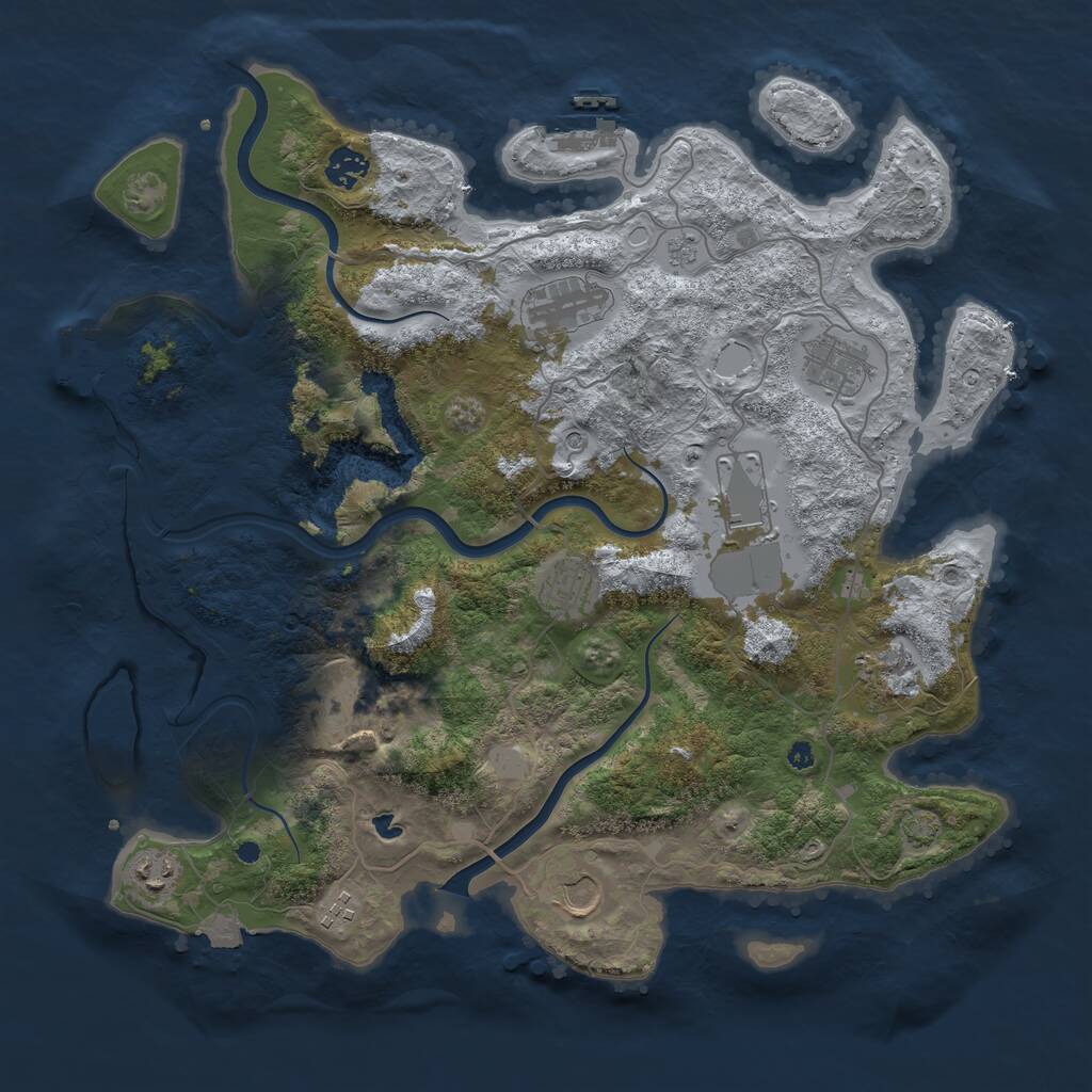 Rust Map: Procedural Map, Size: 4000, Seed: 582254735, 16 Monuments