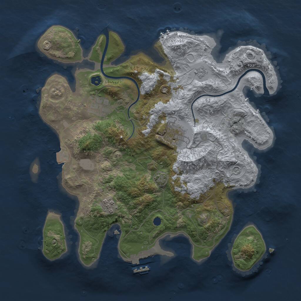 Rust Map: Procedural Map, Size: 3000, Seed: 1877658701, 8 Monuments