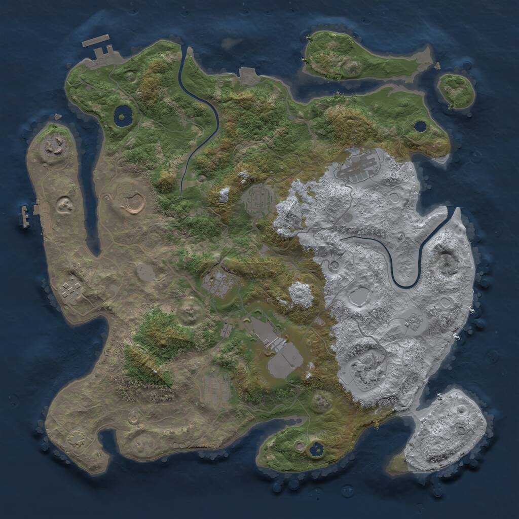 Rust Map: Procedural Map, Size: 3750, Seed: 215113592, 15 Monuments