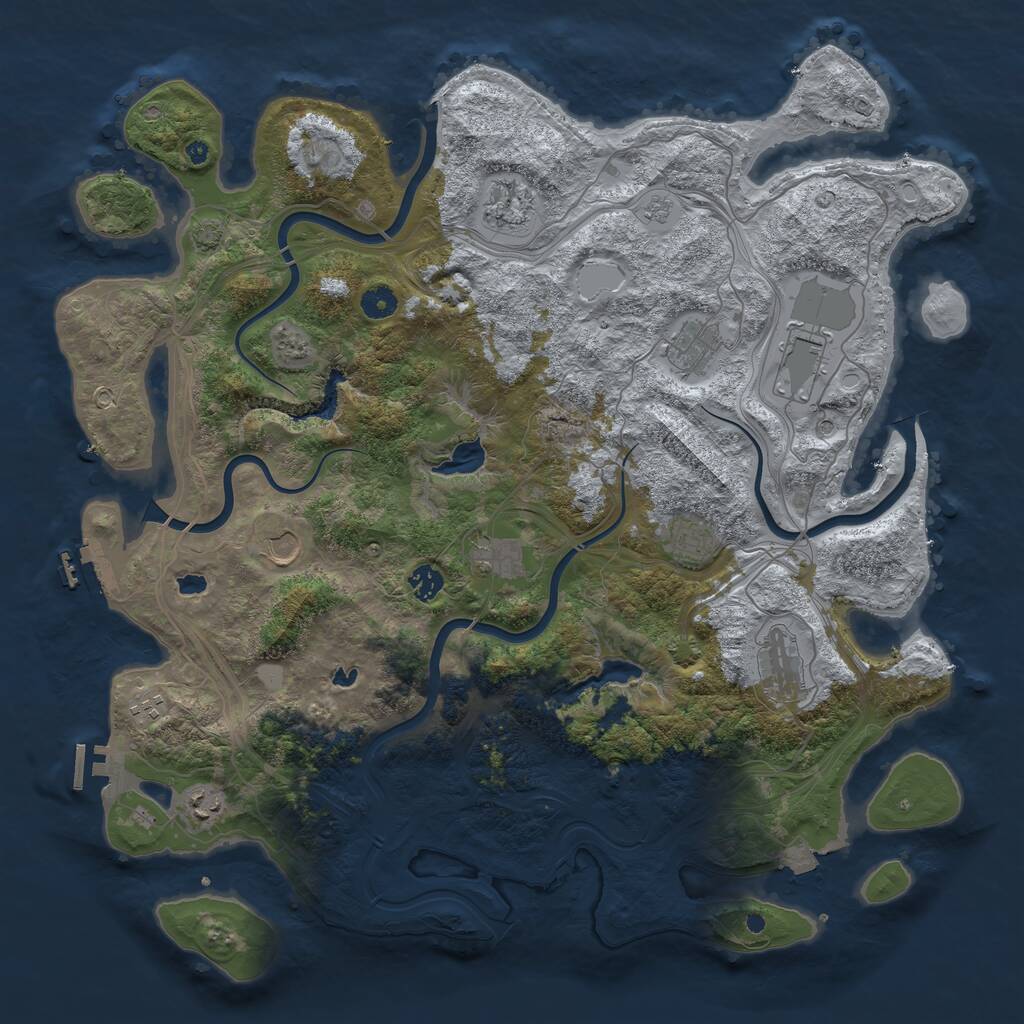 Rust Map: Procedural Map, Size: 4500, Seed: 1468820652, 16 Monuments