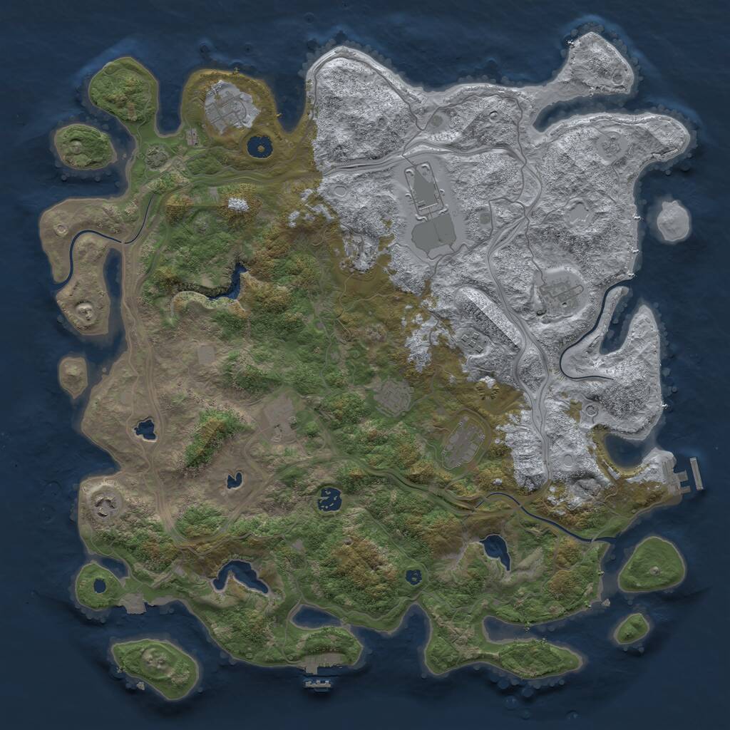 Rust Map: Procedural Map, Size: 4500, Seed: 1468820652, 16 Monuments