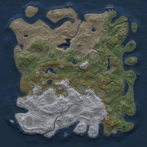 Thumbnail Rust Map: Procedural Map, Size: 4500, Seed: 2025194261, 17 Monuments