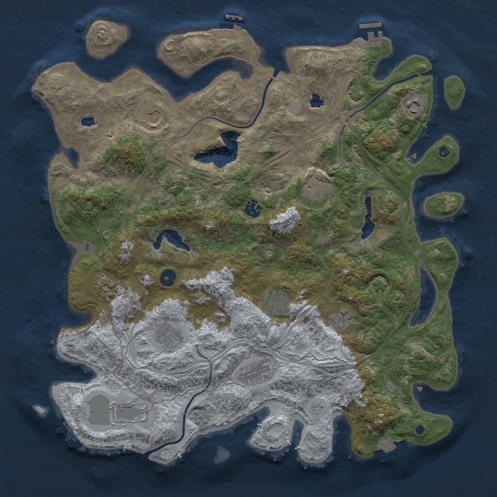 Rust Map: Procedural Map, Size: 4500, Seed: 2025194261, 17 Monuments
