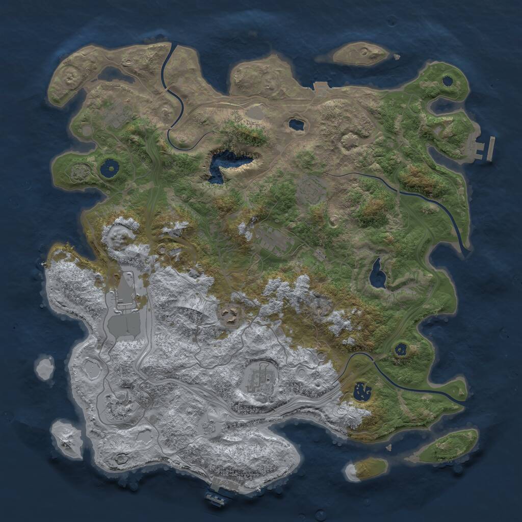 Rust Map: Procedural Map, Size: 4250, Seed: 1269253094, 14 Monuments