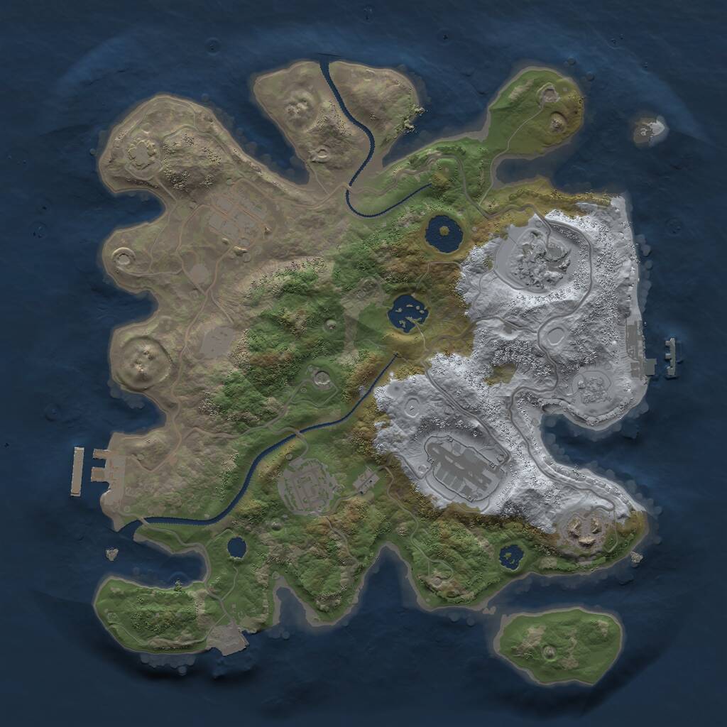 Rust Map: Procedural Map, Size: 3000, Seed: 1718887916, 12 Monuments