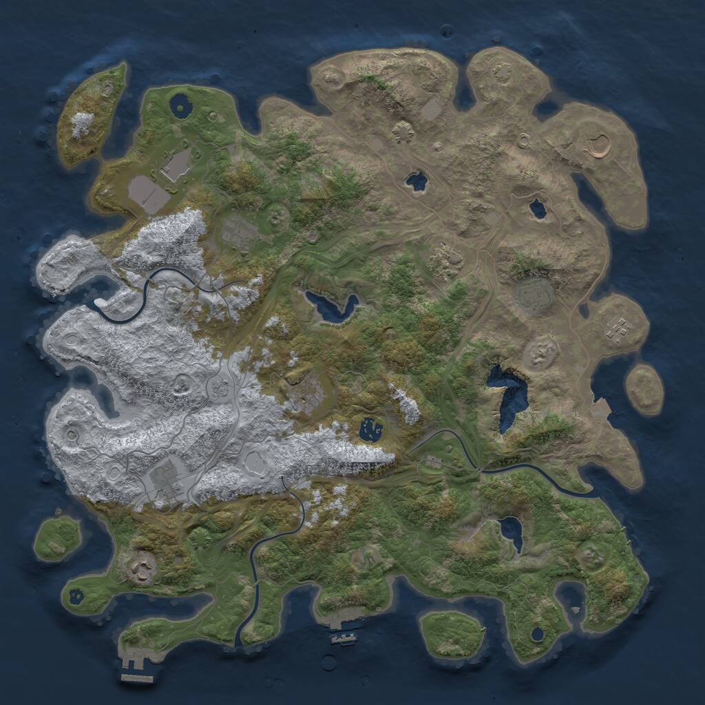 Rust Map: Procedural Map, Size: 4500, Seed: 1113580152, 16 Monuments