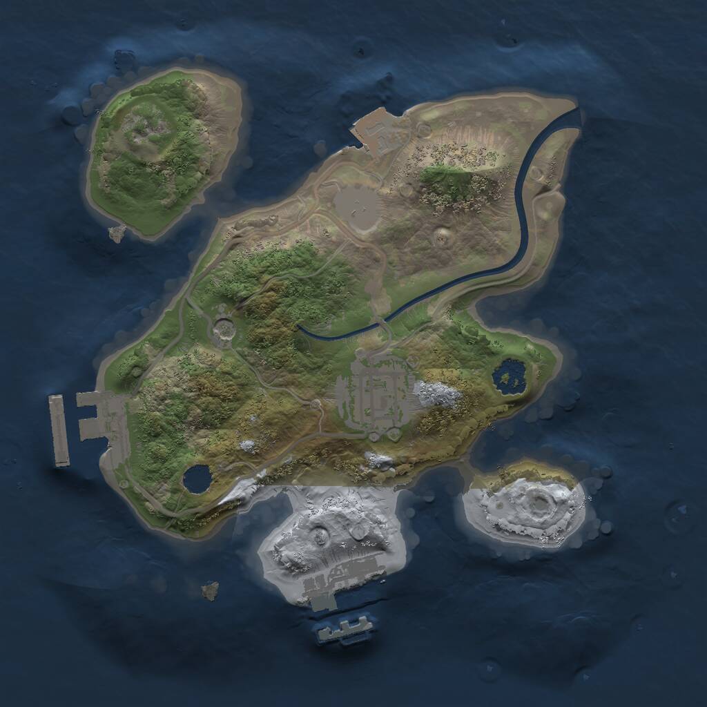 Rust Map: Procedural Map, Size: 2000, Seed: 1870678, 5 Monuments