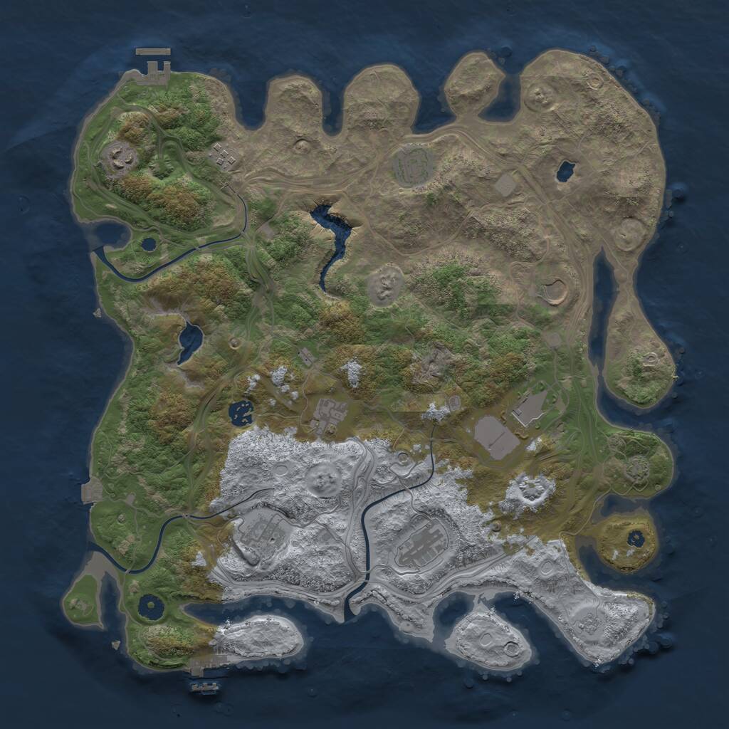 Rust Map: Procedural Map, Size: 4250, Seed: 1555553452, 15 Monuments