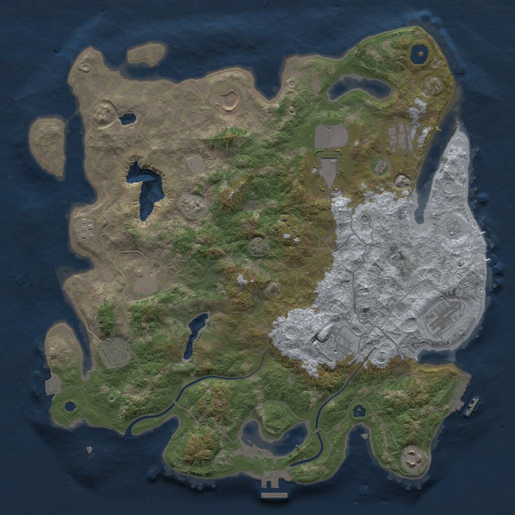 Rust Map: Procedural Map, Size: 4000, Seed: 1483063967, 15 Monuments