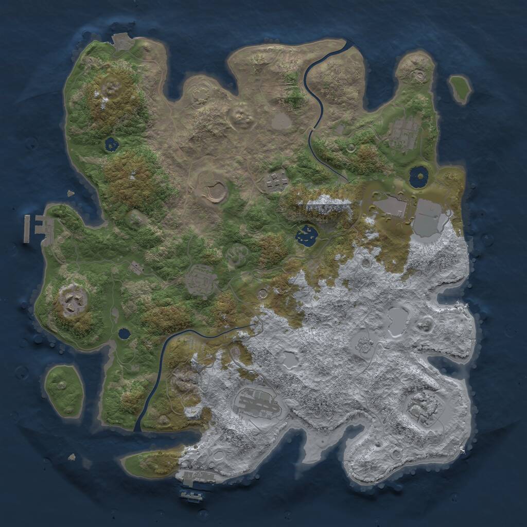 Rust Map: Procedural Map, Size: 3800, Seed: 784729209, 15 Monuments