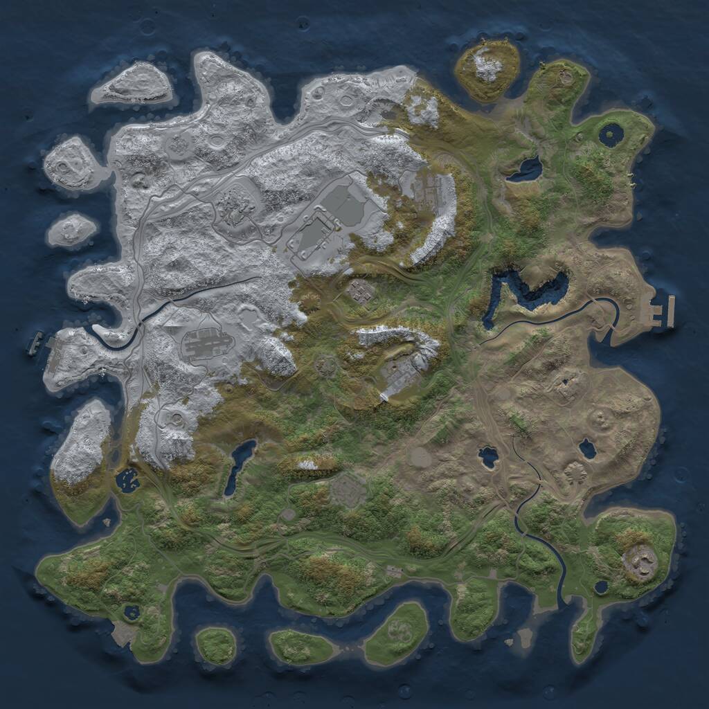 Rust Map: Procedural Map, Size: 4500, Seed: 251647548, 15 Monuments