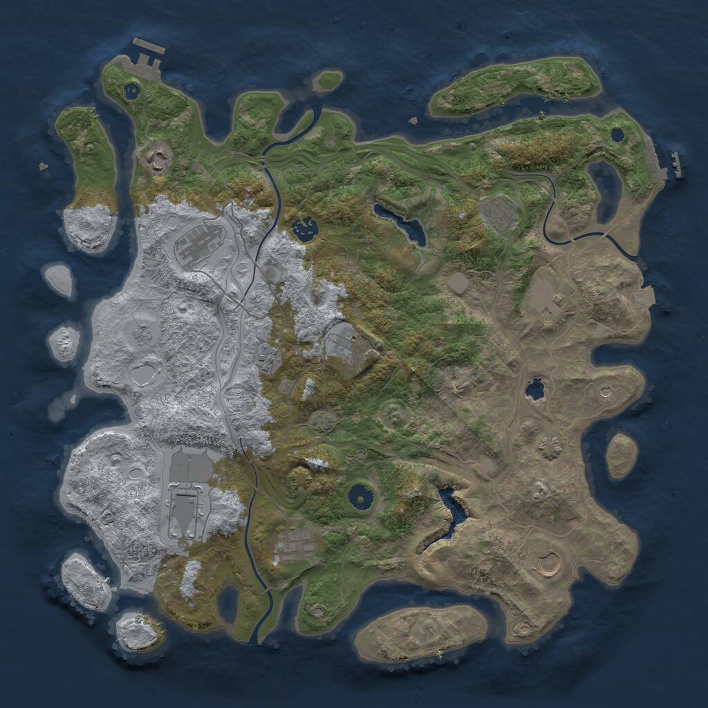 Rust Map: Procedural Map, Size: 4300, Seed: 1289663956, 16 Monuments