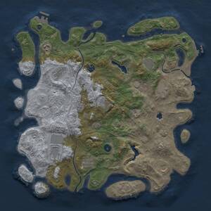 Thumbnail Rust Map: Procedural Map, Size: 4300, Seed: 1289663956, 16 Monuments