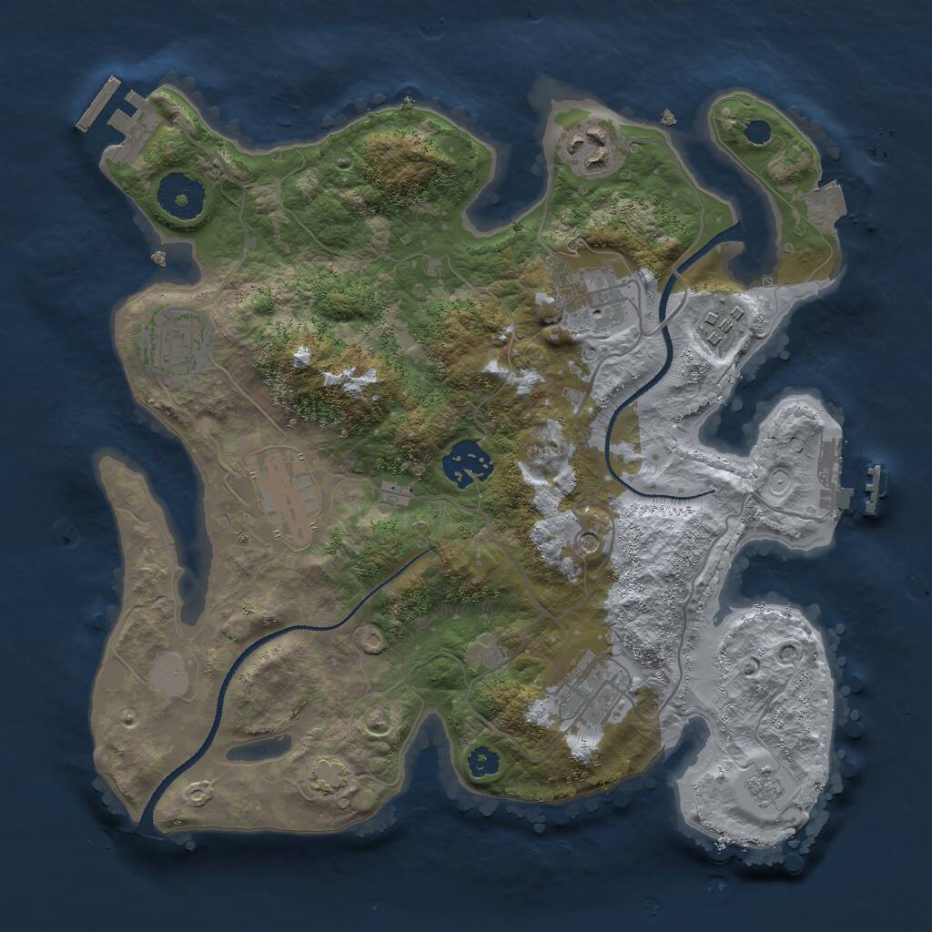 Rust Map: Procedural Map, Size: 3000, Seed: 1895945700, 13 Monuments