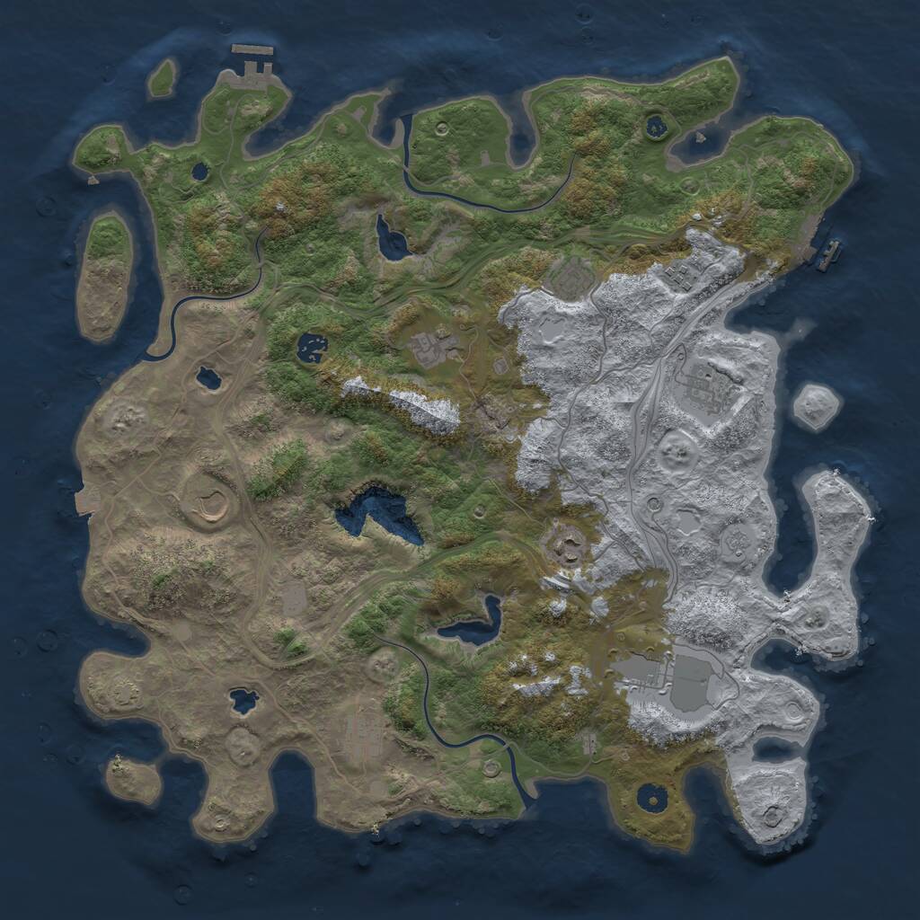 Rust Map: Procedural Map, Size: 4500, Seed: 940478808, 15 Monuments