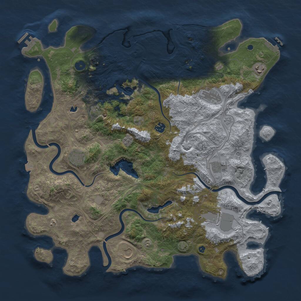 Rust Map: Procedural Map, Size: 4500, Seed: 940478808, 15 Monuments