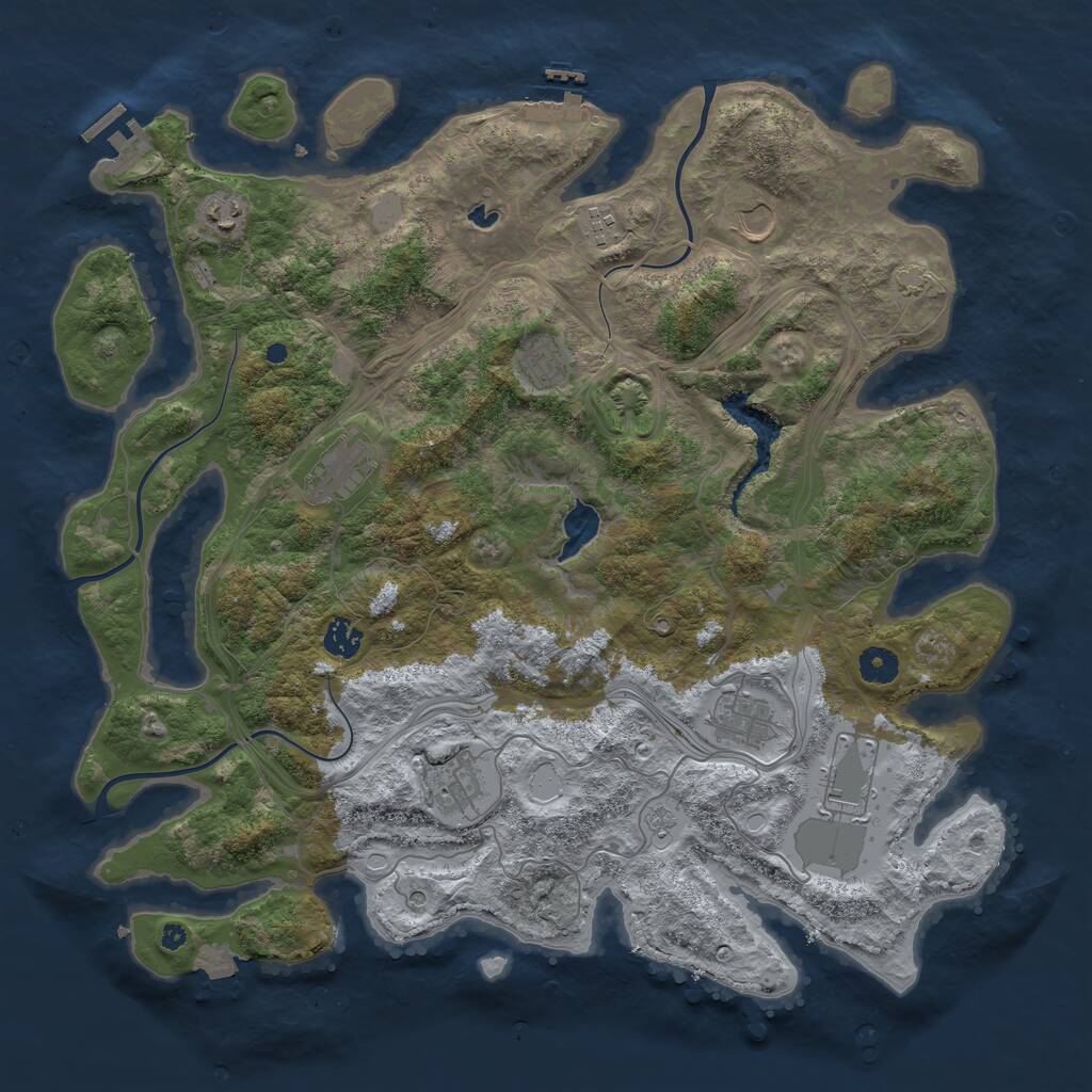 Rust Map: Procedural Map, Size: 4250, Seed: 1487639483, 15 Monuments