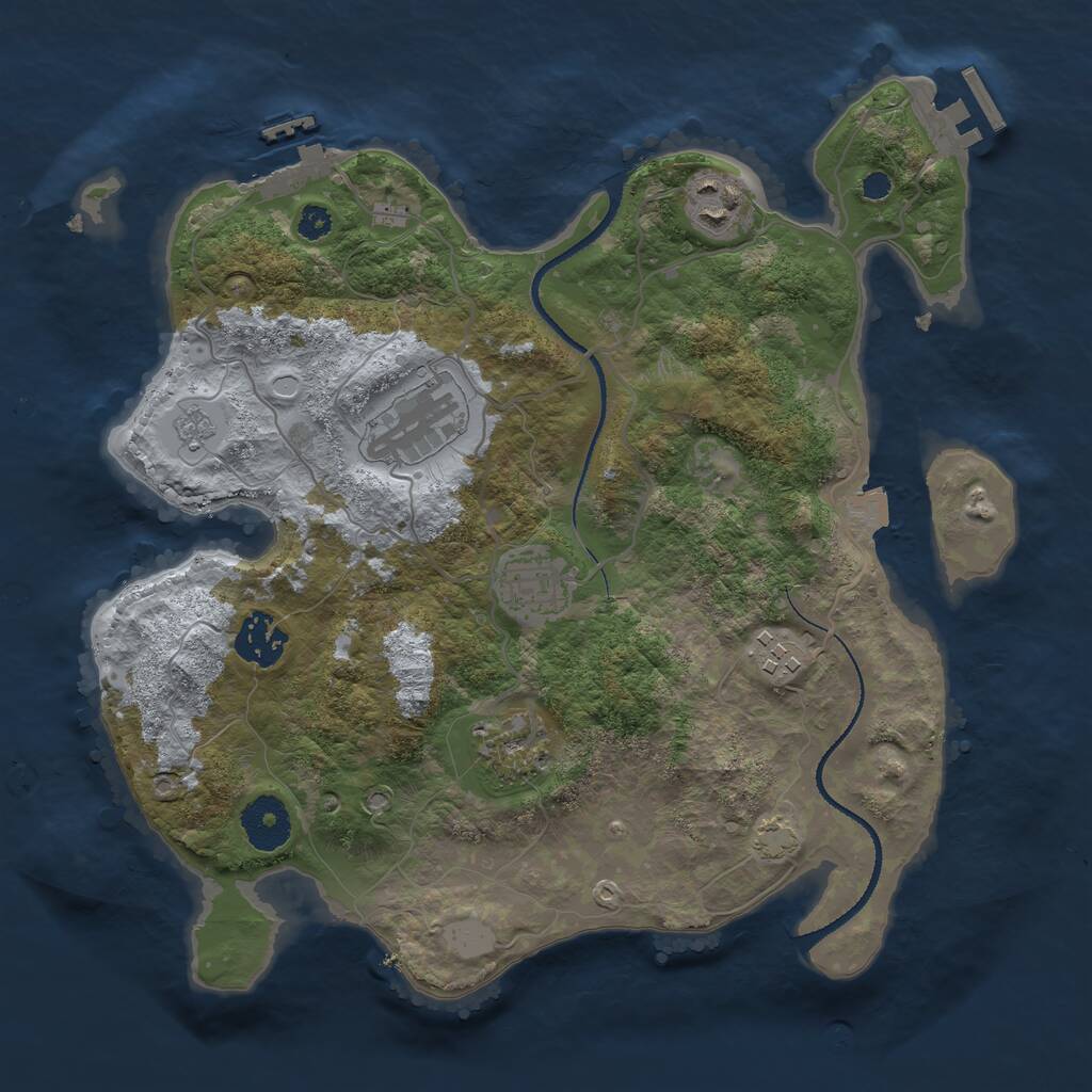 Rust Map: Procedural Map, Size: 3196, Seed: 974080807, 11 Monuments