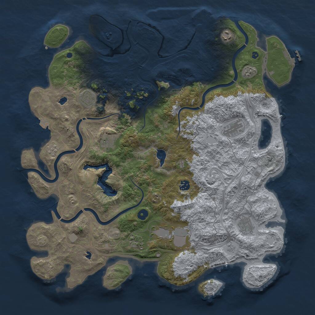 Rust Map: Procedural Map, Size: 4500, Seed: 1233416614, 15 Monuments