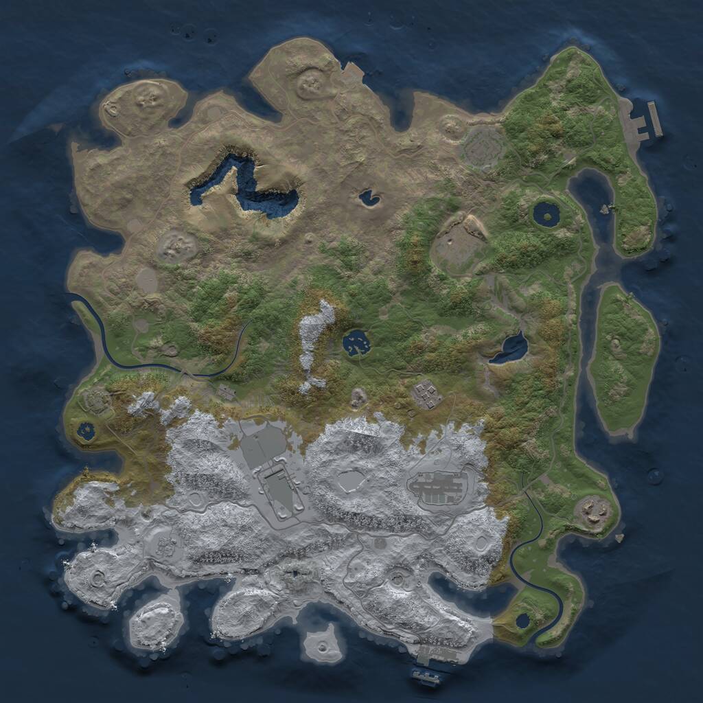 Rust Map: Procedural Map, Size: 4000, Seed: 1149317345, 13 Monuments