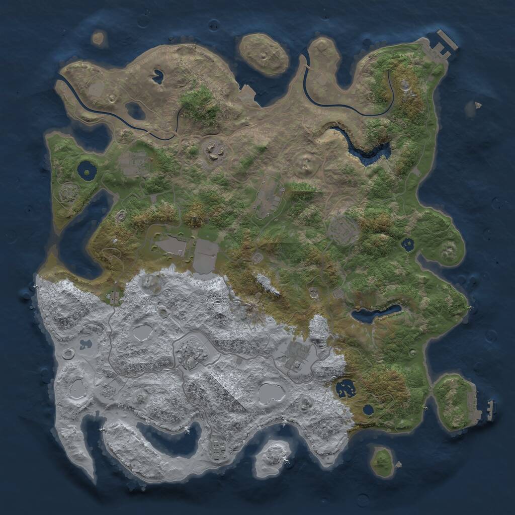 Rust Map: Procedural Map, Size: 4000, Seed: 2135292685, 15 Monuments