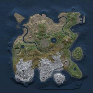 Thumbnail Rust Map: Procedural Map, Size: 2500, Seed: 1284494331, 7 Monuments