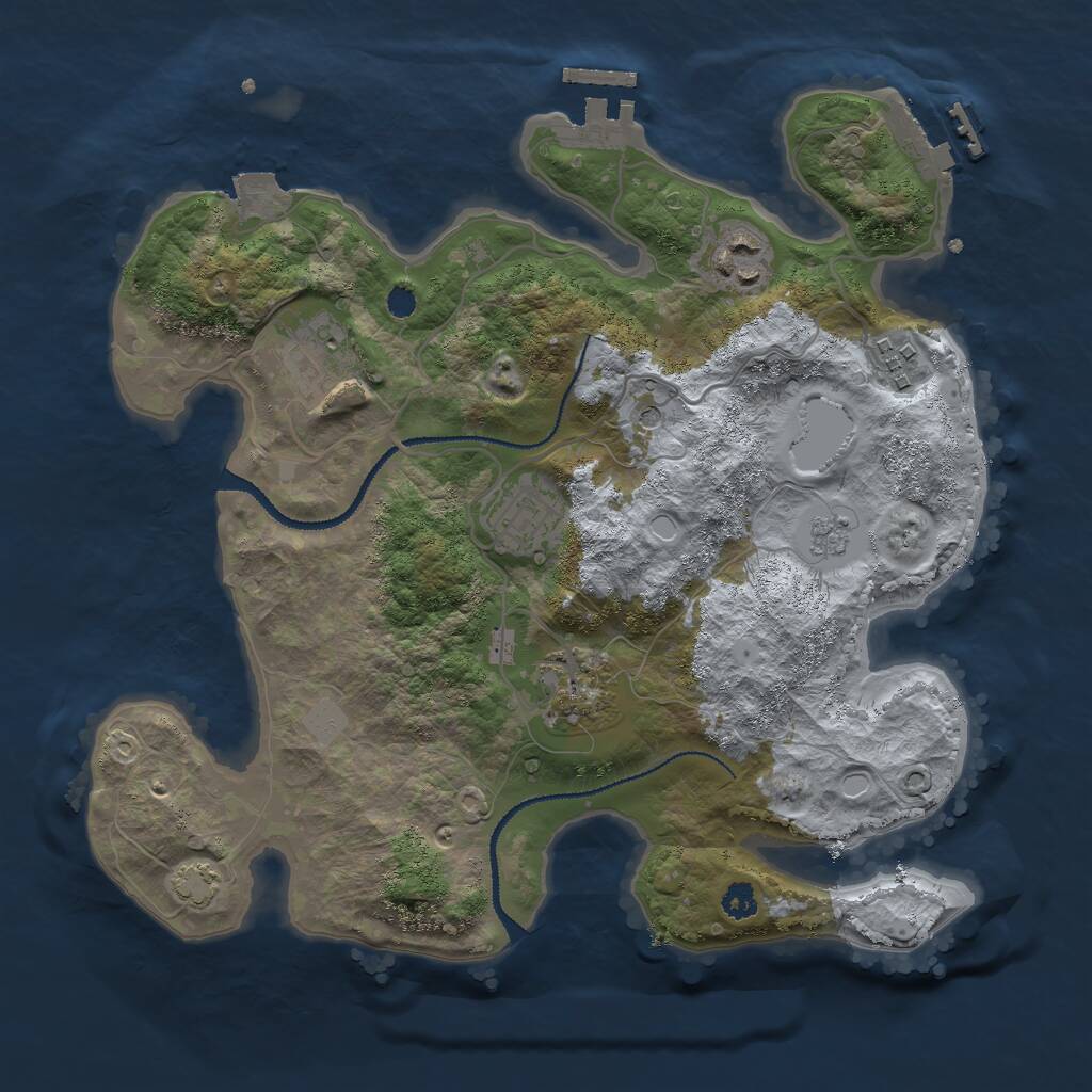 Rust Map: Procedural Map, Size: 3000, Seed: 66152, 11 Monuments