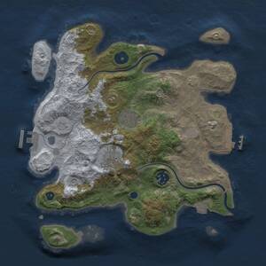 Thumbnail Rust Map: Procedural Map, Size: 3000, Seed: 1963380047, 9 Monuments