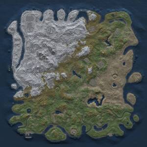 Thumbnail Rust Map: Procedural Map, Size: 5000, Seed: 1247448141, 16 Monuments