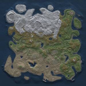 Thumbnail Rust Map: Procedural Map, Size: 4500, Seed: 711722497, 16 Monuments