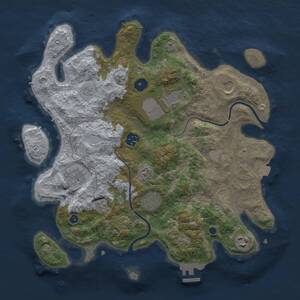 Thumbnail Rust Map: Procedural Map, Size: 3500, Seed: 1829216225, 12 Monuments