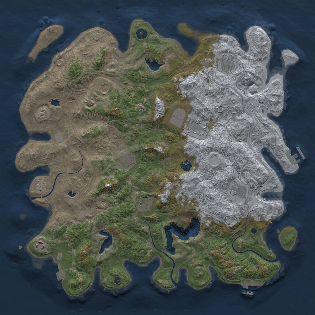 Rust Map: Procedural Map, Size: 4500, Seed: 447269772, 15 Monuments