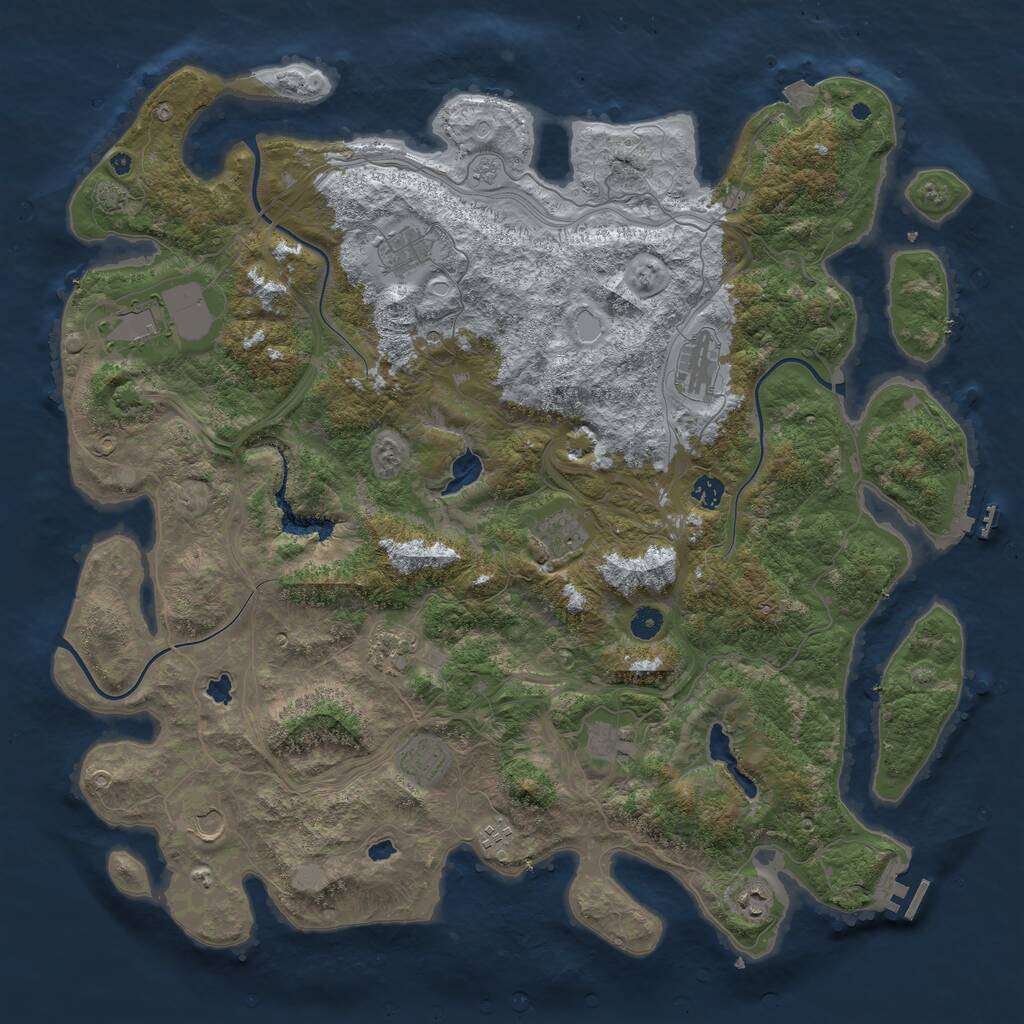 Rust Map: Procedural Map, Size: 4800, Seed: 160071298, 17 Monuments