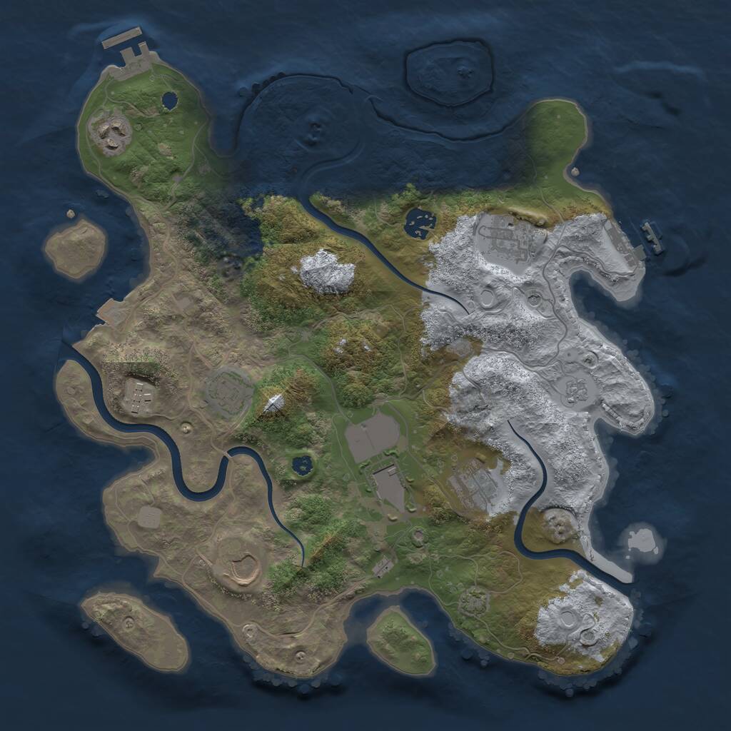 Rust Map: Procedural Map, Size: 3600, Seed: 12524, 14 Monuments