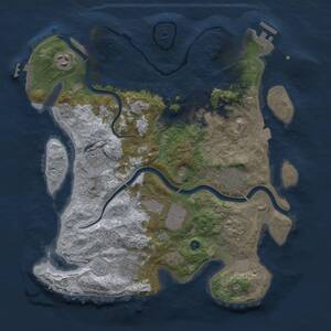Thumbnail Rust Map: Procedural Map, Size: 3500, Seed: 2045545314, 14 Monuments