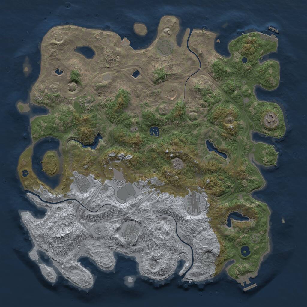 Rust Map: Procedural Map, Size: 4500, Seed: 1267970971, 16 Monuments