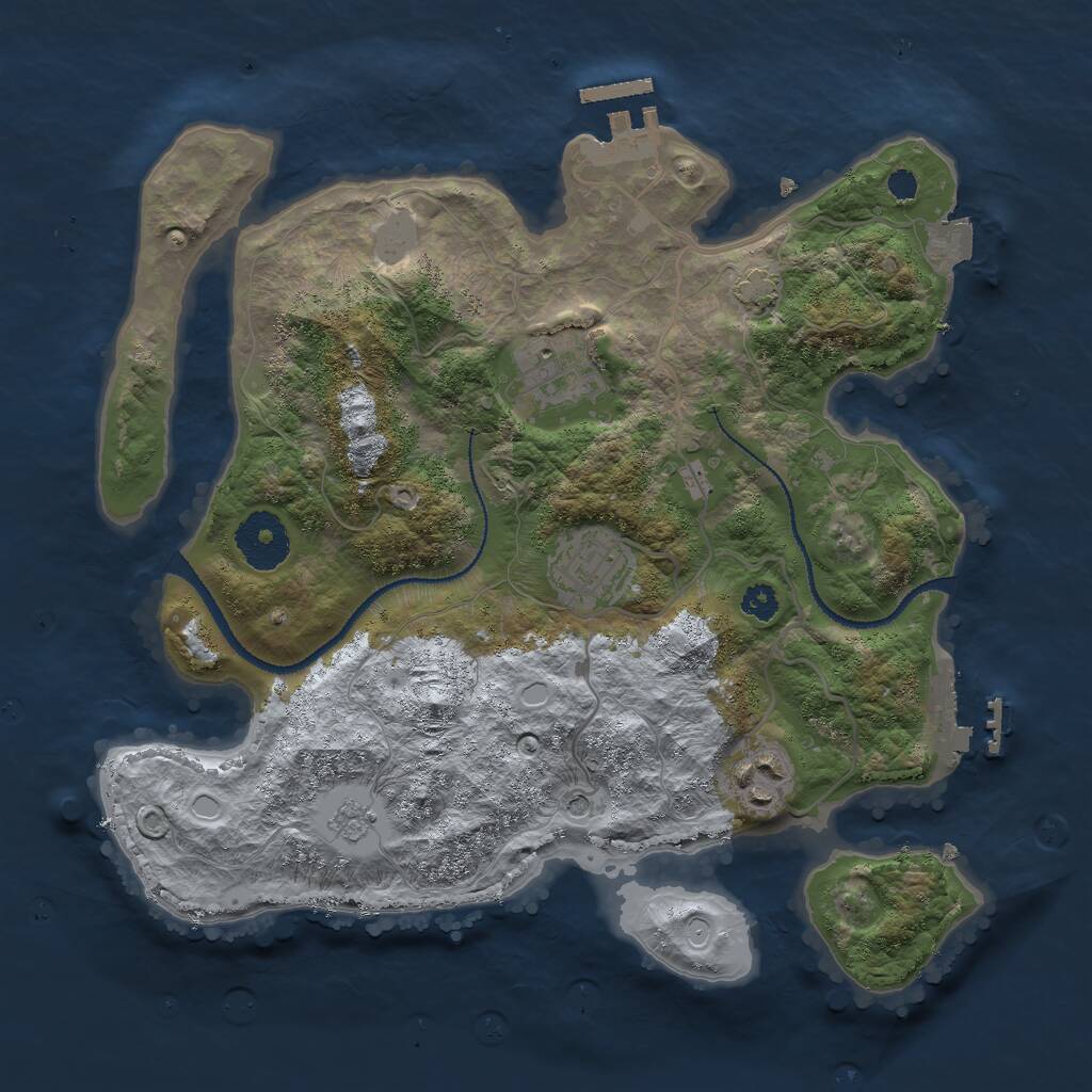 Rust Map: Procedural Map, Size: 3000, Seed: 1856697623, 9 Monuments