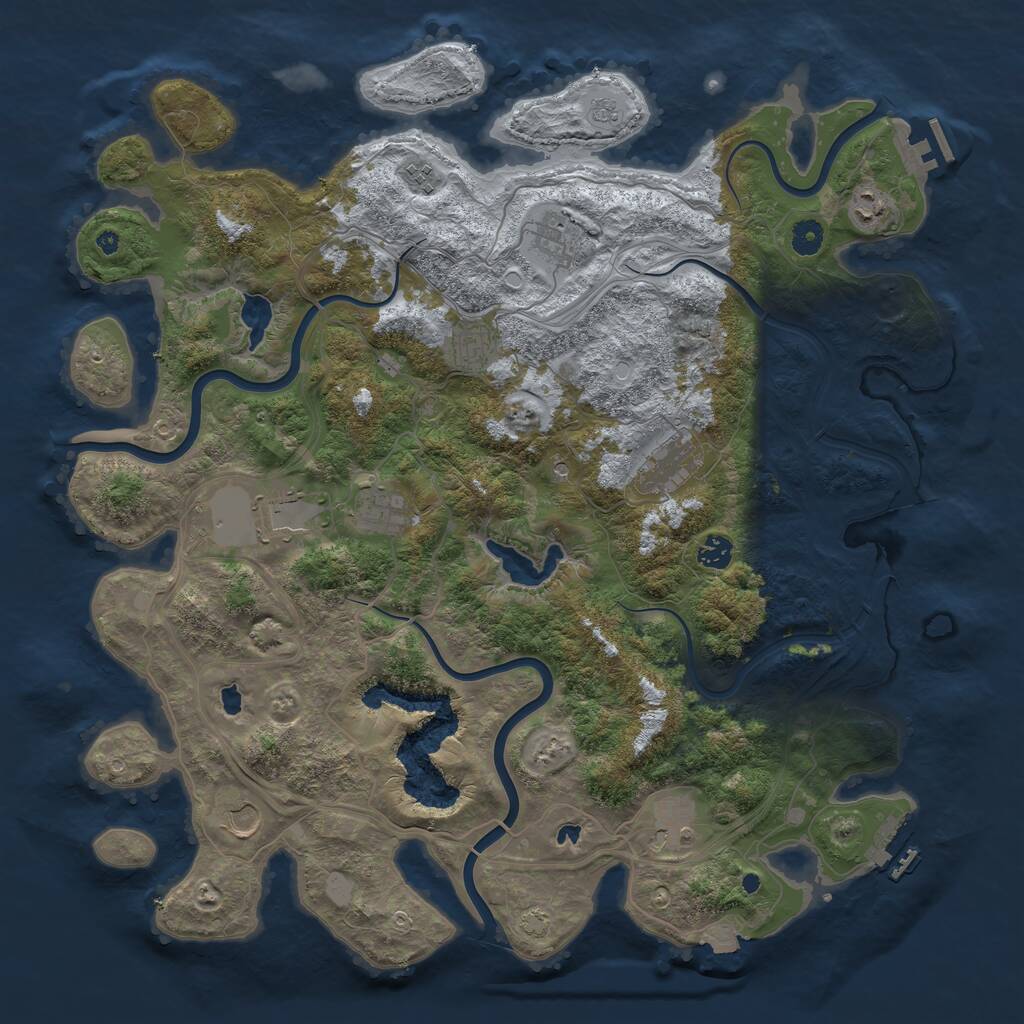 Rust Map: Procedural Map, Size: 4500, Seed: 257804146, 16 Monuments