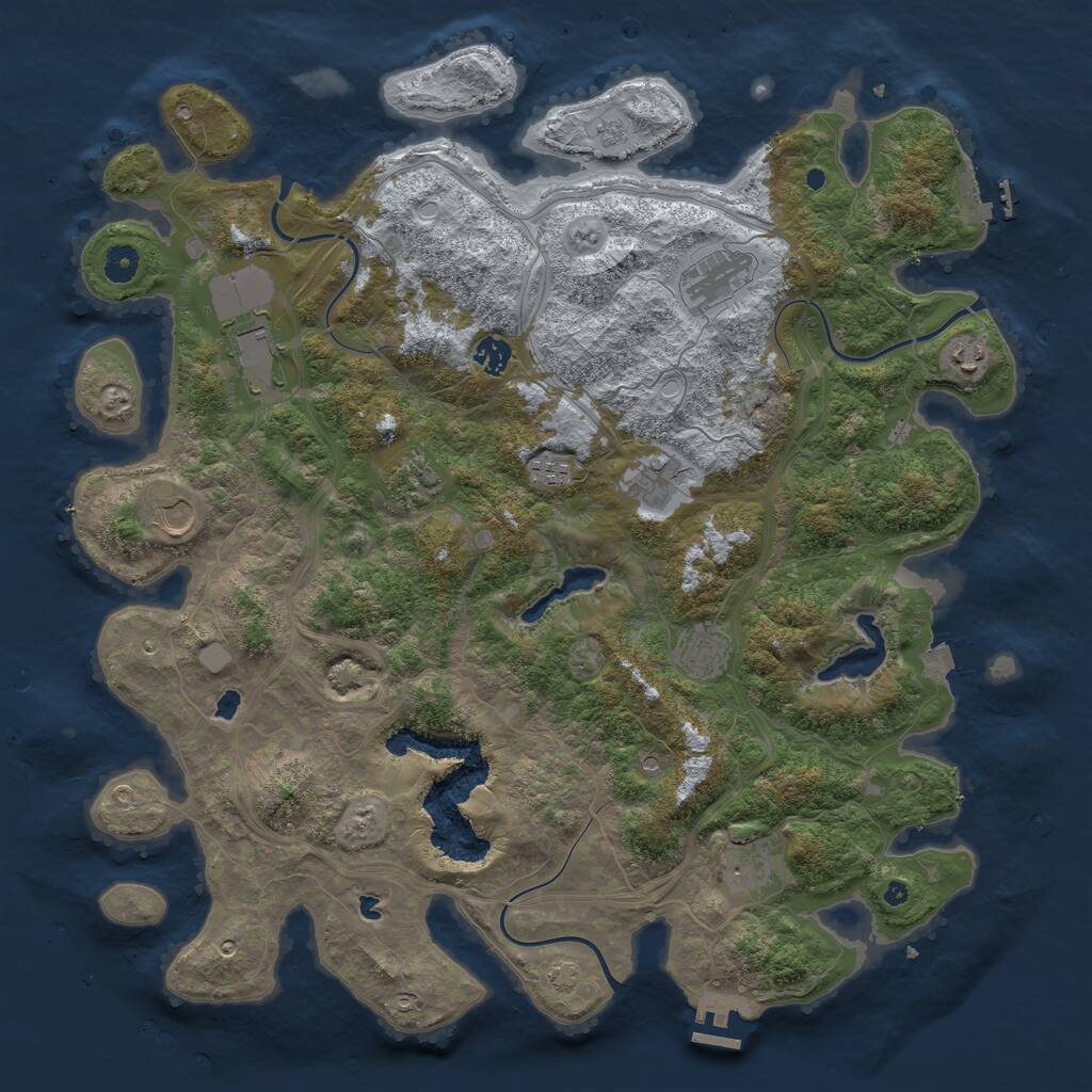 Rust Map: Procedural Map, Size: 4500, Seed: 257804146, 16 Monuments