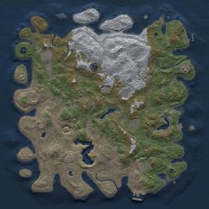 Thumbnail Rust Map: Procedural Map, Size: 4500, Seed: 257804146, 16 Monuments