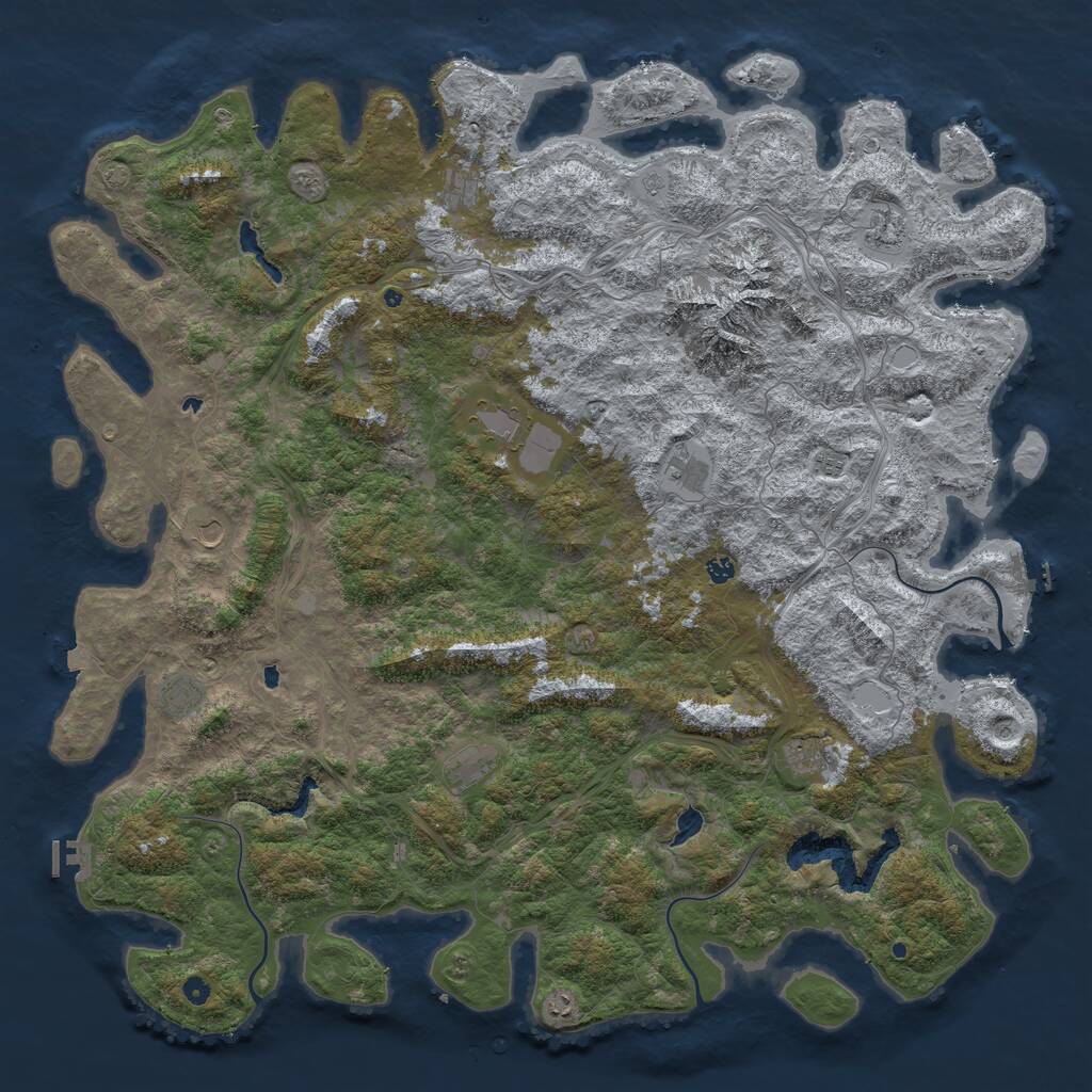 Rust Map: Procedural Map, Size: 6000, Seed: 915098599, 17 Monuments