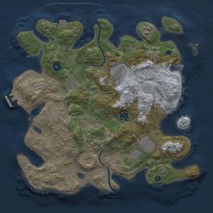 Thumbnail Rust Map: Procedural Map, Size: 3500, Seed: 1754694586, 13 Monuments