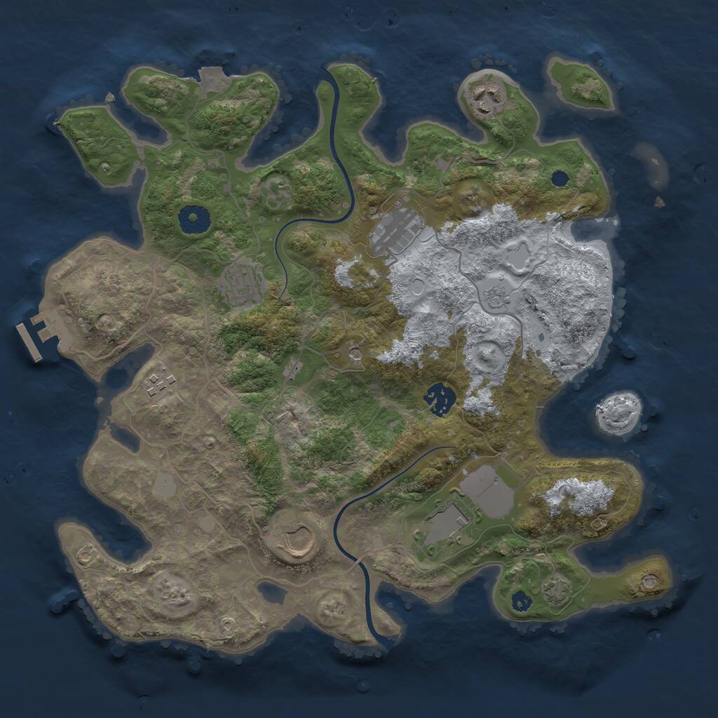 Rust Map: Procedural Map, Size: 3500, Seed: 1754694586, 12 Monuments